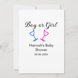 Convites Data do nome do chá de fraldas rosa ou azul