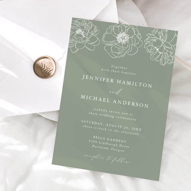 Convites DaTECND: Sage Green Wedding (Criador carregado)