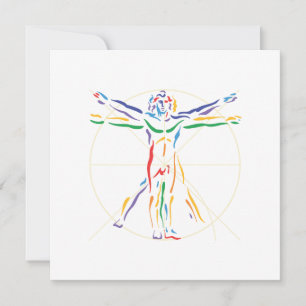 Convites DaVinci Anatomy Man in Chakra Colors