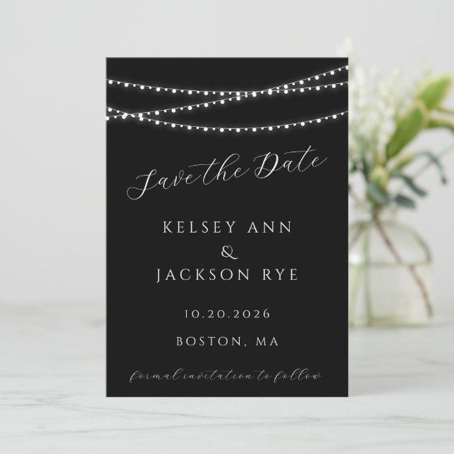 Convites Dazzle Me Chic Wedding Salvar Data (Em pé/Frente)