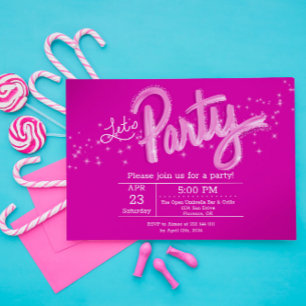Convites Dazzling Hot Pink Vamos Festejar Horizontal