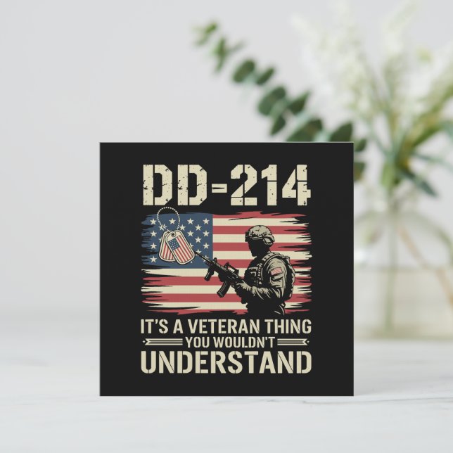 Convites DD-214 É Uma Coisa de Veterano Você Não Entenderia (Em pé/Frente)