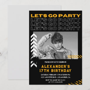 convites de 17º aniversário Homens Foto Spray pint