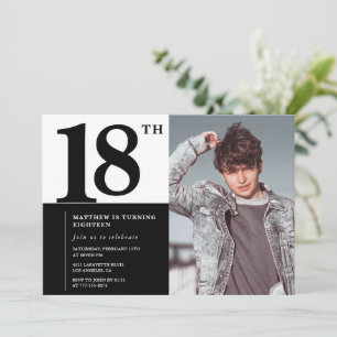 Convites de 18 anos preto Elegante Chique