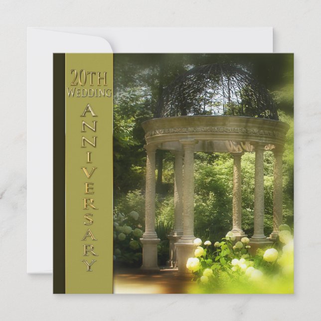 Convites de 20º Aniversário de Casamento - Gazebo (Frente)