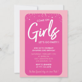 Convites de 33 anos Elegante Girl Hot Pink