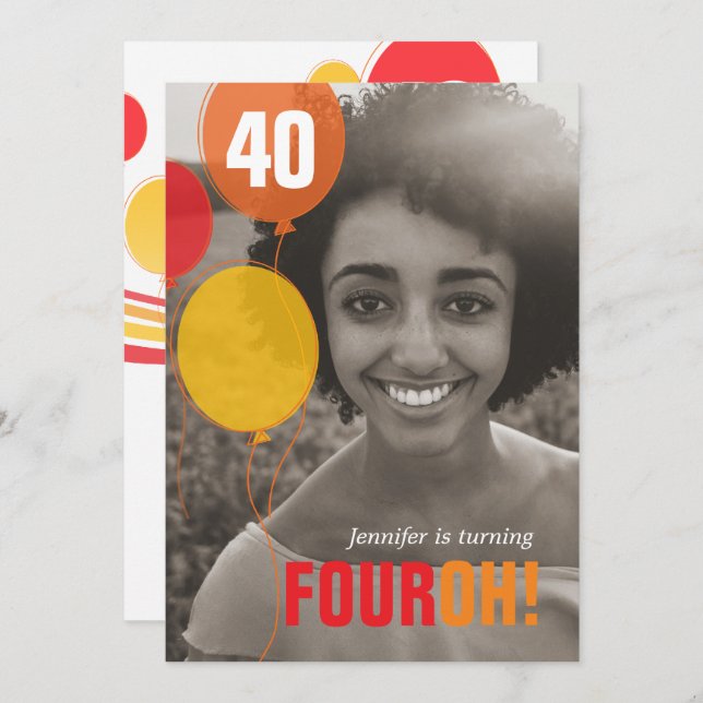 Convites de 40 FOUROH! (Frente/Verso)