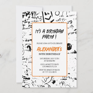 Convites de 50 anos Pintura do Partido Grafite mas