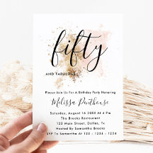 Convites De 50 Anos, Rosa E Dourado