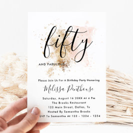 Convites De 50 Anos, Rosa E Dourado