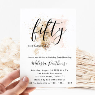 Convites De 50 Anos, Rosa E Dourado