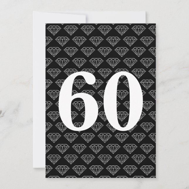 convites de 60º aniversário de casamento com diama (Frente)