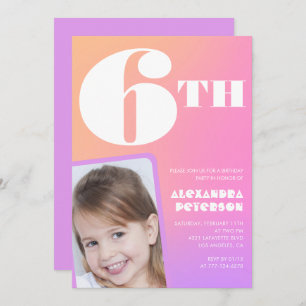 Convites de 6 cor-de-rosa Foto colorida