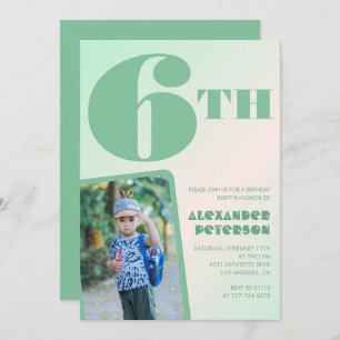 Convites de 6 verde Foto colorida