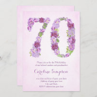 convites de 70 fêmea, convites de lavanda
