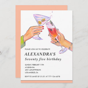 Convites de 75 anos, Cocktail Party Chic