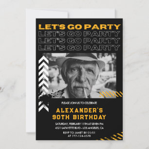 convites de 90 anos de idade homens Foto Spray pin