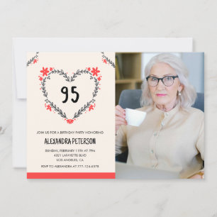 convites de 95 anos de idade para o seu Coração Fl