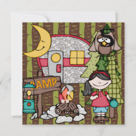 Convites de acampamento do aniversário da menina