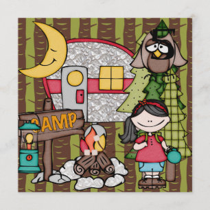 Convites de acampamento do aniversário da menina