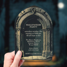 Convites de acrílico para festa de Halloween com a