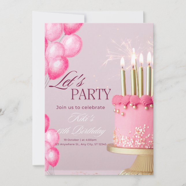 Convites de aniversário  (Frente)