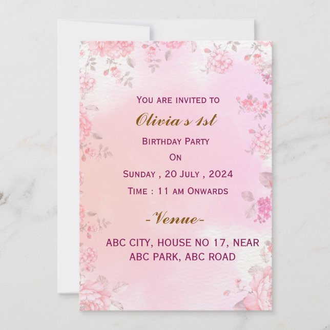 Convites de Aniversário (Frente)