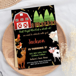 Convites de Aniversário à Fazenda Verde Preta Cast