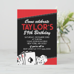 Convites de Aniversário Adulto de Cassino