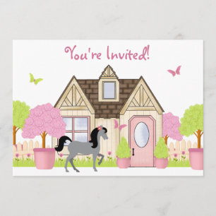 Convites de aniversário Bonito de Jardim Horso