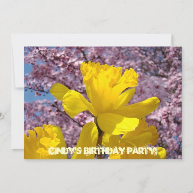 Convites de Aniversário Cartões de Flores de Narci (Frente)