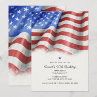 Convites de Aniversário com a Bandeira Americana