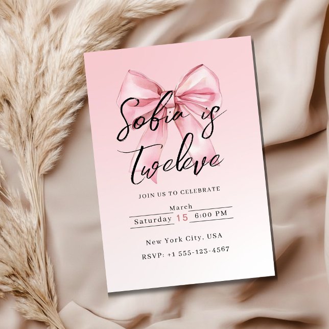 Convites de Aniversário com Laço Rosa 🎀 (Criador carregado)