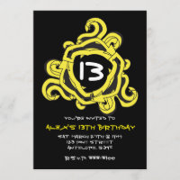 Convites de Aniversário com Setas Loucas Amarelas 