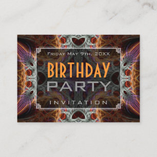 Convites de Aniversário Corações de Amor Fractal M