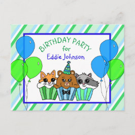 Convites de Aniversário Cupcake Criaturas Floresta