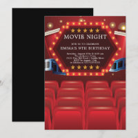 Convites de aniversário da Noite de Filme