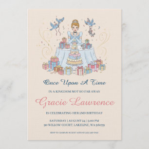 convites de aniversário da princesa Cinderela