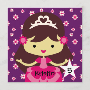 Convites de Aniversário da Princesa de Cabelo Esc