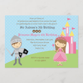 Convites de Aniversário da Princesa e Cavaleiro (G