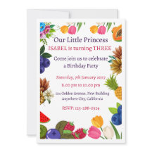 Convites de Aniversário da Princesa Floral Botânic