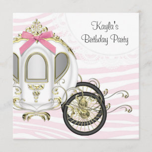 Convites de Aniversário da Princesa Zebra Rosa