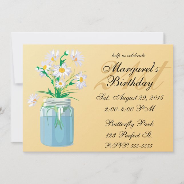 Convites de Aniversário da Summer Daisies (Frente)