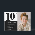 Convites de aniversário de 10 anos Preto Elegantes<br><div class="desc">Convites de aniversário de 10 anos Preto Elegantes Chiques</div>