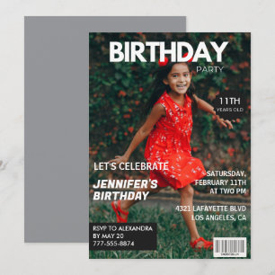 convites de aniversário de 11 anos para ela Capa d