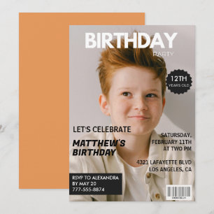 convites de aniversário de 12 anos para ele Capa d