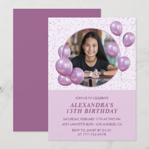 convites de aniversário de 13 anos Balões Foto Rox