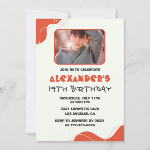 Convites de aniversário de 14 anos menino Modernos