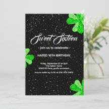 Convites de Aniversário de 16 anos Florais em Aqua