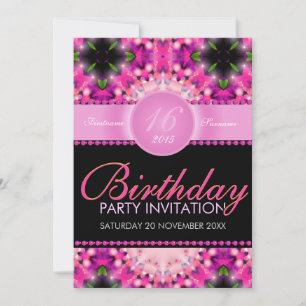 Convites de Aniversário de 16 Anos Rosa Doce de Me